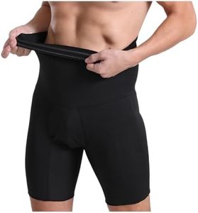 PEONNYT Short de compression gainant pour homme, taille haute, amincissant, sous-vêtement galbant, Noir , L