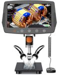 ETZIN 9 '' LCD Digital Microscope, 1500X Magnification Coin Microscope with 16MP Camera, Micro Soldering Microscope for Adults, Wired Remote, Compatible with Windows/Mac OS.