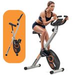 Wenoker Foldable Exercise Bike, 8-Level Magnetic Resistance Indoor Cycling Bike with LCD Display and Heart Rate Sensor,Stationary Exercise Bike for Home Workout Fitness Exercise Equipment for Seniors