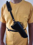 Tree of Leather Hunting Active Shoulder Cross Body Leather Holster .44,45 ACP(12MM) with Seasonal Attachments (Black)