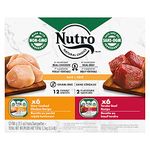 NUTRO Natural Choice Adult Wet Dog Food Paté Grain Free, 6 Tender Beef, Sweet Potato & Carrot Recipe, 6 Slow Cooked Chicken, Potato, Carrot & Pea Recipe, 12x100g Trays