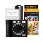 KODAK Mini Shot 4 ERA 4PASS 2-in-1 Instant Camera and Photo Printer (4x4) (Camera + 68 Sheets (8 Initial Sheets + 60 Sheets Pack), Black)