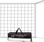 AEUNIV Volleyball Net, 9.5m x 1m, Polyester, Black and White, Steel Cable, Reinforced Straps, Indoor Outdoor Game (Net Only)