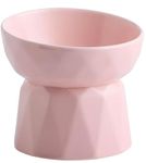 KUTKUT Ceramic Cat Bowl Anti Vomiting, Raised-Cat Food or Water Bowl for Cats and Small Dogs, Ceramic Food Bowl for Protecting Spine, Backflow Prevention Dishwasher Safe (Pink)…