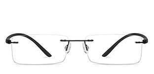 LENSKART AIR Bluecut & Antiglare Computer Eyeglasses | Black Rimless Rectangle Shape | For Men & Women | Small | LA 0353 - Pack Of 1