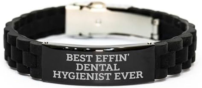 CUCOLUS Best Effin' Dental Hygienist Ever Glide lock Clasp Black Stainless Steel Silicone Adjustable Gifts for Dental Hygienists, Funny Christmas Memorable Presents from Friends and Family