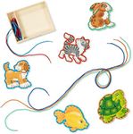 Melissa & Doug Lace and Trace Activity Set: Pets - 5 Wooden Panels and 5 Matching Laces