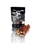 Premium Bully Sticks - Thin Pizzle Sticks for Dogs - Pack of 10 Bull Pizzles for Small Dogs and Puppies, Natural Long Lasting Low Odour Dog Chews Made with Grass Fed Beef