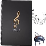 CAVLA Music File Folder, Sheet Music Folder, Music Binder, A4 Sheet Music Folder Paper Documents, Music Themed Waterproof Writable 50 Pages Spiral Bound A4 Sheet Music Storage Paper Folder (B)