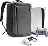 tomtoc Travel Backpack for PS5 Console, Accessories, Protective Carrying Case Storage Bag Compatible with Sony Playstation 5 Console, Headset, 2 Game Discs, PS5 Controller, Charging Station