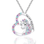 Luckimoli You are Magical Necklace for Girls Crystal Heart Pendant Necklaces Jewelry Gifts for Girls Daughter Granddaughter Niece Birthday