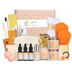 Gifts for Women, 28pcs Orange Facial Skin Care Set includes Face Cream,Bath Oil,Shower Accessories. Body & Facial Kit for Women, Birthday Gift for Women, Mother's Day Gift