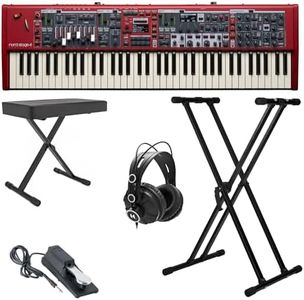 Nord Stage 4 Compact 73-Key Semi-Weighted Keyboard Bundle with Adjustable Stand, Adjustable Bench, Headphones and Sustain Pedal (5 Items)