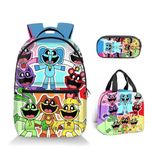 Generic 3pcs Smiling Critters Anime Backpacks,Meal Bags,Pen Bags,Backpacks,Cute CatNap Cartoon backbags,for Fans and Children Daybag (Color : D/10)