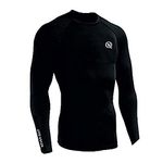 NEVER QUIT Long Sleeve Rash Guard, UV/SPF Quick Dry Swim Shirt, Water Surf Swimming Shirts (Medium, Black)