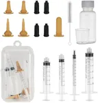 Kitten Feeding Syringe for Feeding, Kitten/Puppy Nursing Feeding Kit, Syringe with Silicone Nipple, Oral Dosing Syringe, Soft Bpa-Free Nipples, Medicine Dispenser & Travel Case for Cats