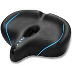 CDYWD Oversized Bike Seat for Men & Women Comfort, Extra Wide Soft Cushion Bicycle Seat, Large Comfortable Backrest Padded Bike Saddle, Universal Replacement for Exercise, Stationary, City Bike, Ebike