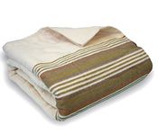 YAFA® Premium Cotton Flannel Blanket, Extra Long King Size 102x105 Inches, Soft, Warm, Comfortable Flannel Throw, Home and Hospital Flannel Blanket (Brown Stripe, King-102"x105")