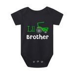 Toddler Baby Boys Big Brother Little Brother matching T-shirt truck graphics tees tops summer short sleeve (LB Black, 3-6 months)