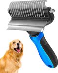 SILENCIO Dog Deshedding Brush, 2 in 1 Pet Undercoat Rake for Cats and Small Dog, Grooming Tool, Dematting Combs Easily Remove Mats, Tangles and Loose Fur Small (2 in 1 Dematting Comb)