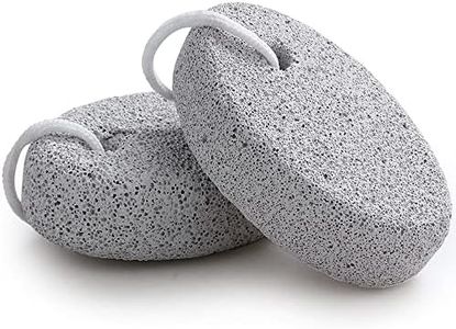 Natural Foot Pumice Stone for Feet, Borogo 2-Pack Lava Pedicure Tools Hard Skin Callus Remover for Feet and Hands - White