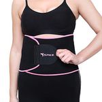 SPIKE Sweat Slim Belt Tummy Tucker Shapewear for Men and Women Non-Tearable Neoprene Shaper wear and Tummy Trimmer Exercise Waist Trainer Abs Sauna Stomach Belt up to 45 Inches Waist Size (Pink)