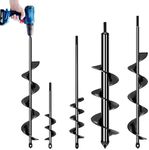 Auger Drill Bit for Planting,4 Pack Garden Ground Earth Spiral Drill Bit for 3/8" Hex Drive Drill, Auger Drill Bits for Bulbs Planting, Hole Digger Flowers,Bedding Digging Plant Rapid Planter Tool