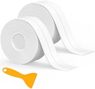 2 Pièces Rouleau Joint Silicone Blanc Salle De Bain, Ruban Adhésif Blanc Cuisine Ruban D'Étanchéité, Anti-Fuite Adapté À De Salle De Bains, Toilettes,Nombreuses Occasions (320 * 3,8Cm)