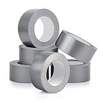 Pack of 6 Silver Duct Tape 48mm X 45m | Strong Adhesive Gaffer Tape Water Resistance | Grey Tape Ideally Used to Repair Wrap Strong Packing Boxes | Cloth Tape for Indoor/Outdoor