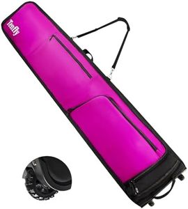 TENFLY Ski Bag - Ski Bags with Wheels, Padded Snowboard Bag for Air Travel, 900D Water Resistant Oxford Fabric, Foldable Snow Bags Fits 2 Pairs Skis Up to 175/190cm