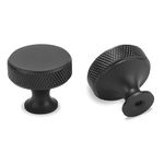 BUKOBYHE 10 Pack Kitchen Cabinet Knobs Matte Black Cabinet Pulls Black Knurled Drawer Knobs Kitchen Hardware Kitchen Handles for Cabinets Cupboard Knobs Drawer Knobs