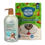 FORCANS Long Coat Aloe Shampoo For Dogs,750 Milliliter,Shiny&Healthy Coat,Customised Shampoo,Characteristics Of Pure Aloe Vera Gel,Moist Moisturizing Effect,Gentle To Weak&Trouble Prone Skin