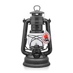 Feuerhand Outdoor Kerosene Fuel Lantern, Baby Special 276 Galvanized Hurricane Lamp for Camping or Patio, 10 Inches, Sparkling Iron Gray