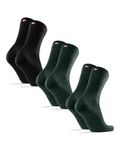 DANISH ENDURANCE Merino Wool Socks Mens, Thermal Premium Mens Socks for Business, Moisture-Wicking, Breathable Comfort, 3 or 5 Pack, Multicolour (1xBlack, 2xDark Green), 9-12
