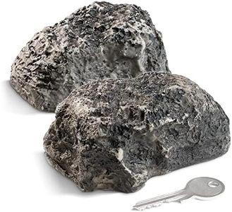 com-four® 2X Piedra Clave Big Mountain - Piedra de imitación con Compartimento Secreto - Roca Artificial para Geocaching - Escondite de Llaves con Aspecto de Piedra - Maniquí de Piedra