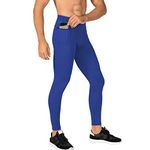 CALITIAN Compression Pants for Men,Mens Leggings Yoga Pants Running Athletic Basketball Gym Leggings Sports Baselayer Tights for Men Blue,S