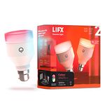 LIFX Colour 2-Pack, A60 1200 Lumens [B22 Bayonet Cap], Billions of Colours and Whites, Wi-Fi Smart LED Light Bulb, No bridge required, Compatible with Alexa, Hey Google, HomeKit and Siri