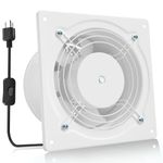 HG POWER 6 Inch Exhaust Fan, 308CFM Bathroom Extractor Fan, Through Wall Ventilation Blower with ON/OFF Switch Wall Ceiling Mount for Attic Garage Kitchen Windows