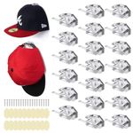 DBAILY Hat Hooks, 20pcs Adhesive Hat Hooks, Hat Rack for Wall, baseball cap holder, Minimalist Hat Holder Clothes Hooks Hat Storage Hat Rack for Wall