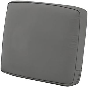 Classic Accessories Montlake Water-Resistant 25 x 22 x 4 Inch Patio Lounge Back Cushion, Light Charcoal Grey, Outdoor Loveseat Cushions
