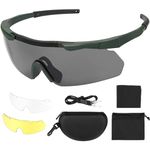 Feyachi Shooting Glasses with 3 Interchangeable Lenses, Anti-Fog and Scratch Resistant Tactical Eyewear, Safety Glasses UV400 Protection