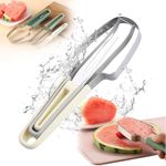 3-in-1 Watermelon Fork Slicer Cutter, 2024 Upgraded Stainless Steel Fruit Cutter Watermelon Cutter Slicer Tool Fruit Forks Slicer Knife, Watermelon Cutter Fork Quickly Fruit Forks Slicer (Beige)
