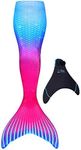 Fin Fun Limited Edition Mermaid Tail for Swimming for Girls and Kids with Monofin, 8, Maui Splash