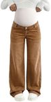 BLENCOT Women's Maternity Jeans Wide Leg Over The Belly Pants Dark Blue XL