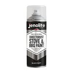 JENOLITE Directorust BBQ & Stove Spray Paint | BLACK | 400ml | Very High Temperature Paint Up to 650°C | Barbecue Paint, Stove Paint, Chimineas, Wood Burner, Automotive, Fire Screens & Surrounds