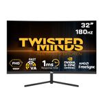 Twisted Minds 32 Inch Display Fast VA Gaming Monitor - 1920 x 1080 FHD Resolution, 180 Hz Refresh Rate, 16:9 Aspect Ratio, 1ms Response Time - Black (TM32CFHD180VA)