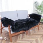 Natural Fur Fluffy Area Rug, Long Wool Genuine Sheepskin Rug for Bedroom Floor Living Room Sofa Luxury Authentic Fur Rug