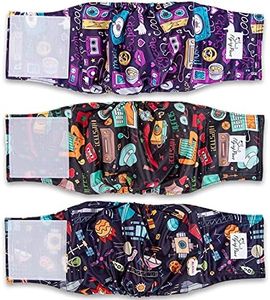 Flying Paws Male Dog Diapers Washable Male Dog Wraps Belly Band(Pack of 3), Reusable Doggie Diapers, Durable Puppy Diapers High Absorbing (BH, M)