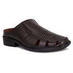 FERRO FRANCO Back Open Slip-ON Shoes for Men LA125 Brown