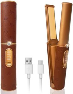 HUAJUN Cordless Hair Straighteners, Travel Hair Straighteners for Women, Portable 2 in 1 Straightenings and Curling, Fast Heating Flat Iron, 5000mAh Mini Hair Straightener, 210°C/410°F Within Seconds